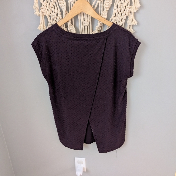 Wilfred top burgundy Swiss dot textured - Picture 3 of 5